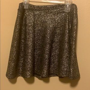 Gold shimmer mini skirt